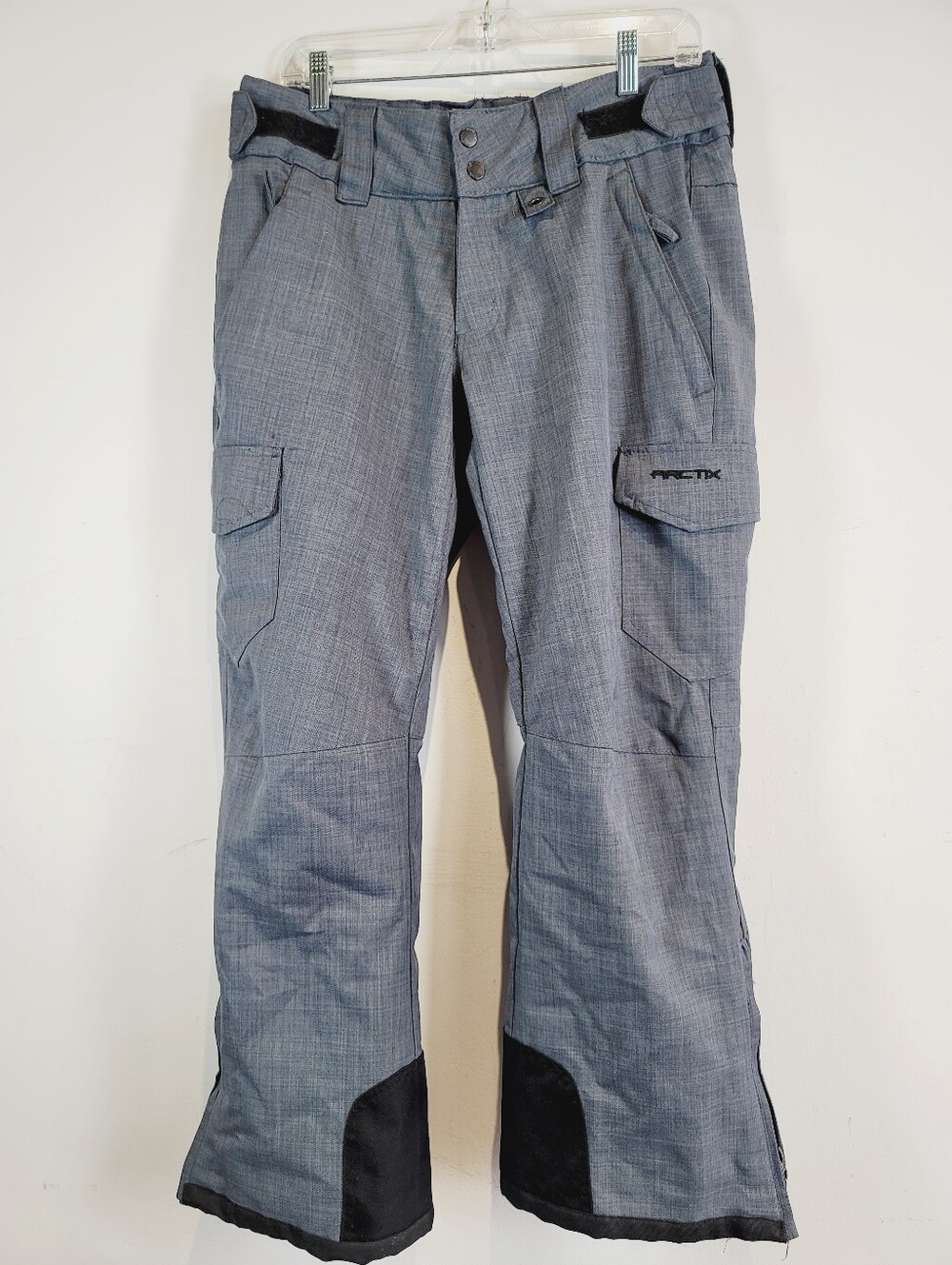 Arctix Women's Gray Cargo Snow Pants with Black Reinforced Hems, Size M